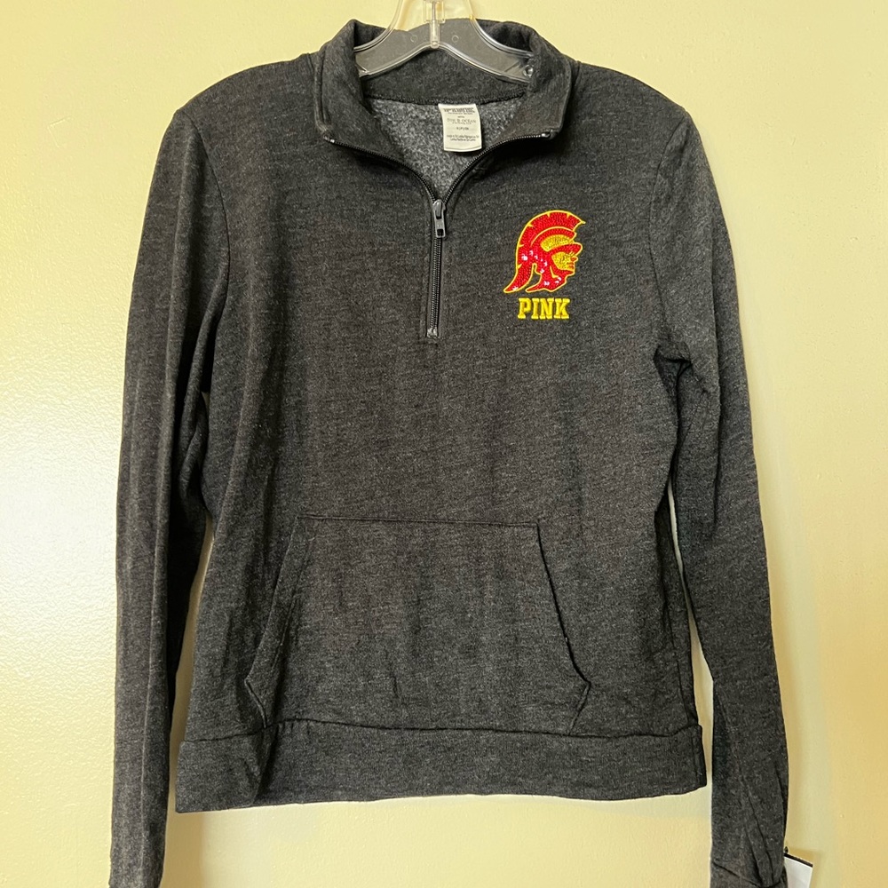 USC Trojans Womens quarter Zip sweatshirt by PINK